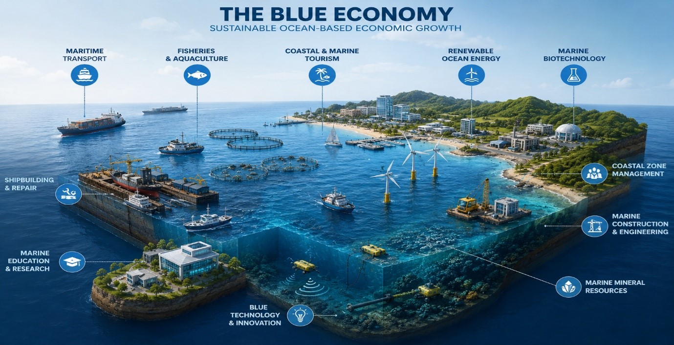 The sectors that make up the blue economy