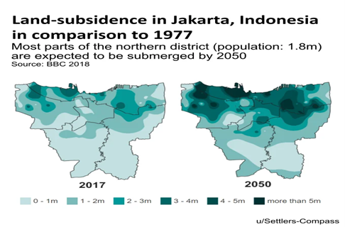 Land subsidence in Jakarta, Indonesia